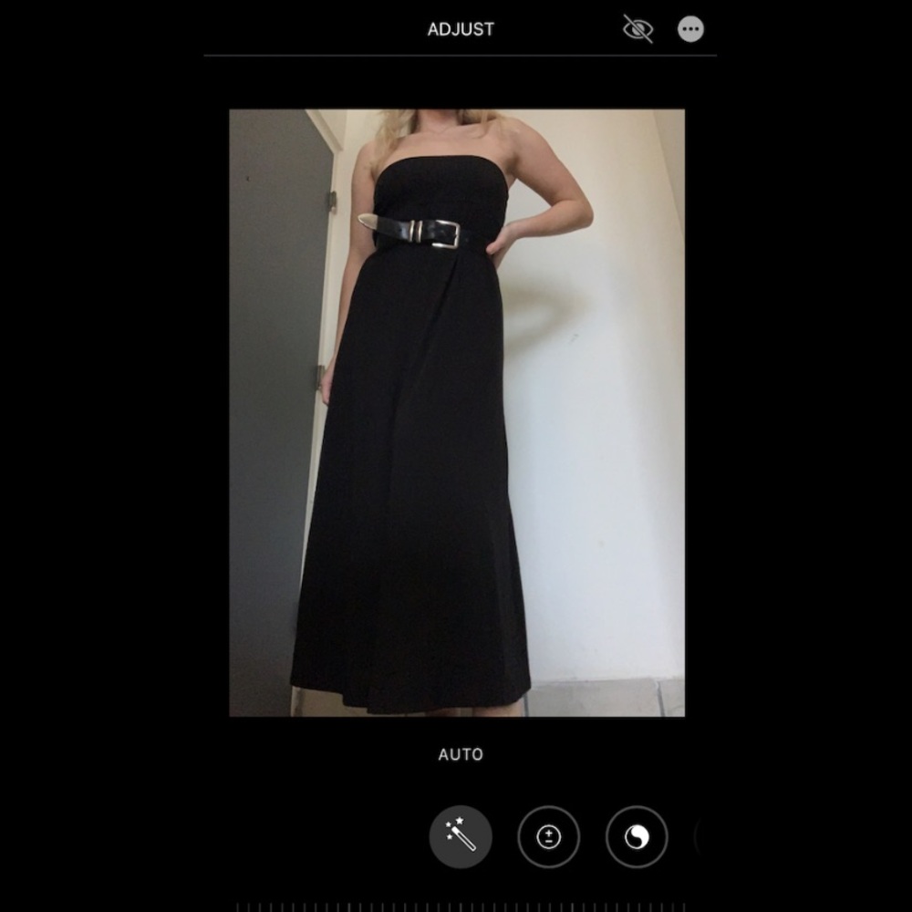 Strapless black maxi dress